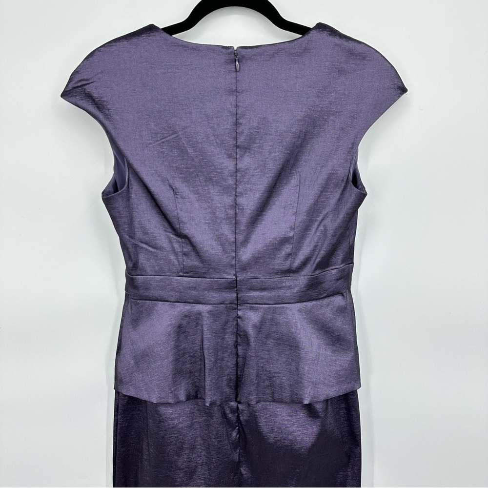 Jessica Howard Purple Peplum Sheath Dress with Embellished Waist Size 6 - Picture 3 of 14